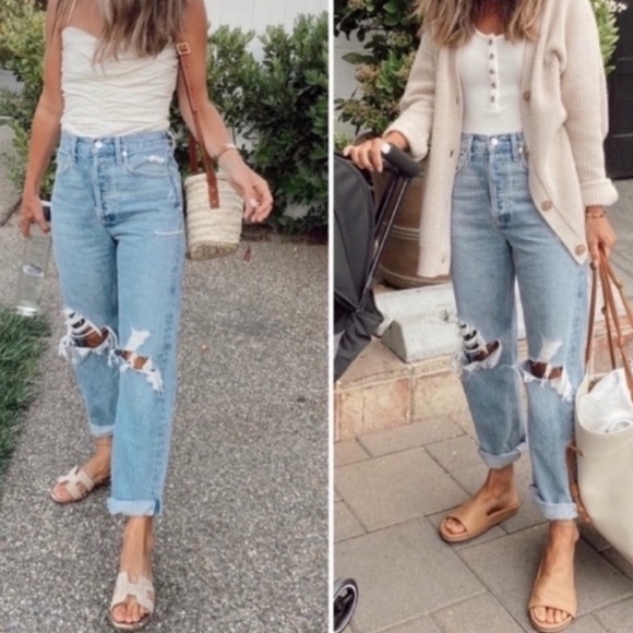 AGOLDE 90’s Mid-Rise Loose Fit Jeans in Fall Out Wash NWT [590] - Picture 4 of 14